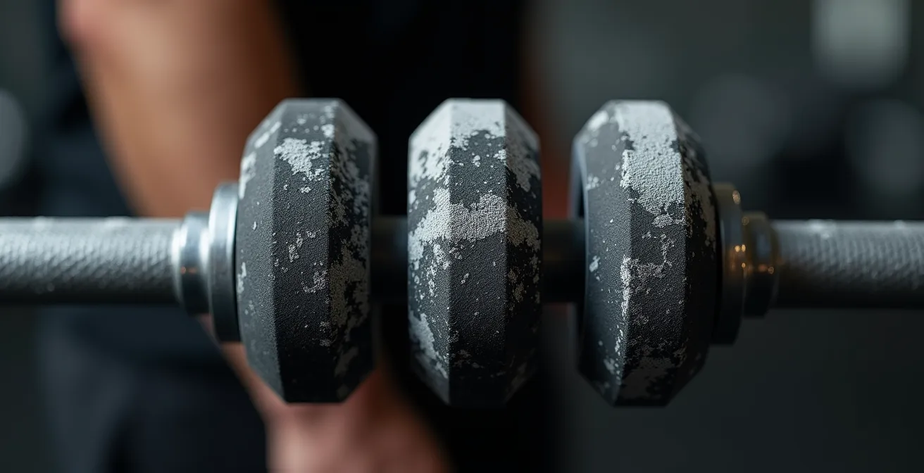 Detailaufnahme von Trainingsgeräten mit unterschiedlichen Griffen und Winkeln, die verschiedene Reize symbolisieren