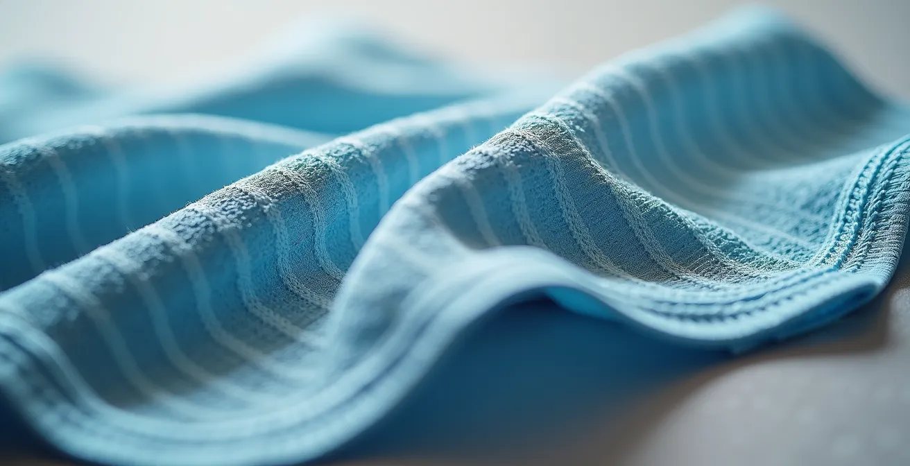 Makroaufnahme von innovativem Sportgewebe zeigt technische Perfektion
