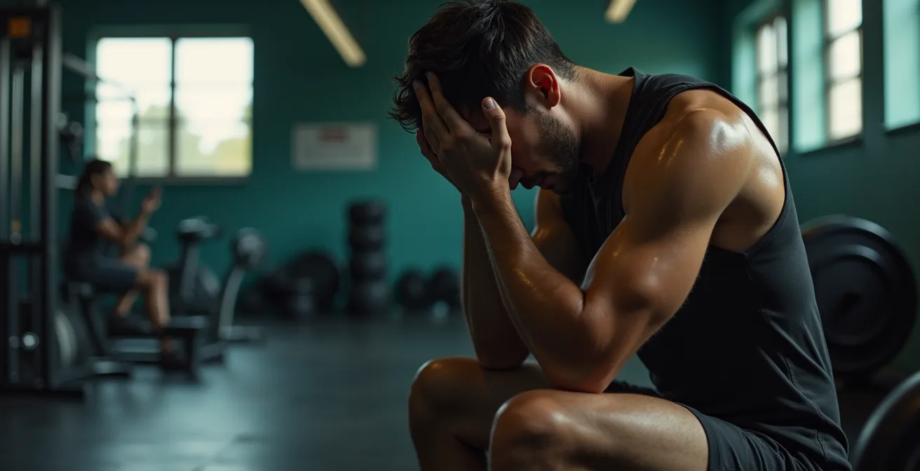 Sportler zeigt Erschöpfungszeichen durch zu schnelle Trainingssteigerung