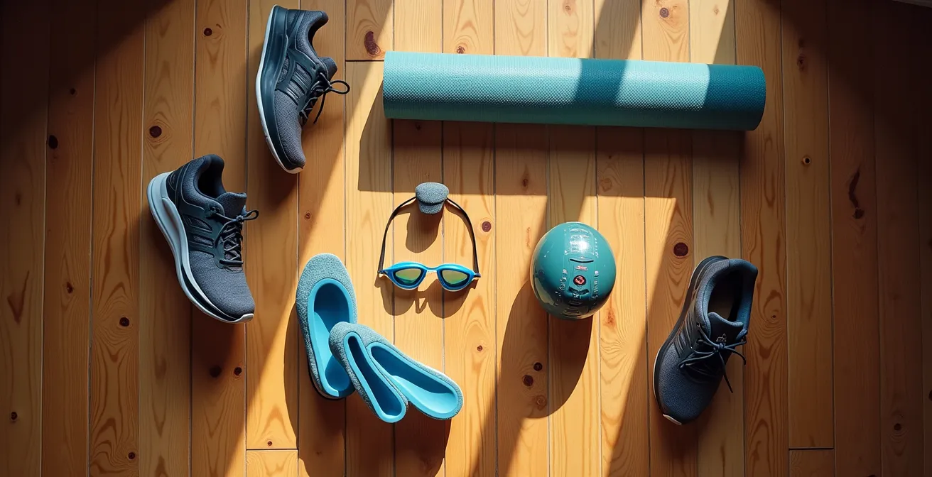 Visueller Wochenplan mit verschiedenen Trainingsaktivitäten in Schweizer Umgebung